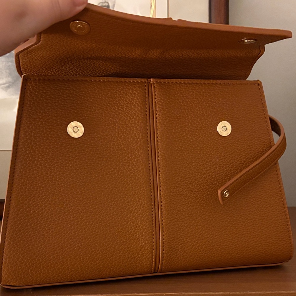 JW PEI Cognac Satchel Top-Handle Bag with Gold Hardware - Picture 6 of 8